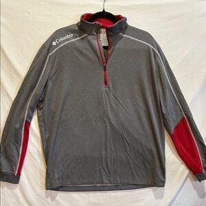 Columbia Charcoal and Crimson Quarter-Zip Pullover